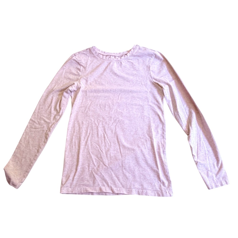 Pact Long Sleeve Crewneck Top S Pink Organic Cotton Stretch Heathered Tee Layer